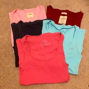 Bundle of 5 Women's ribbed tank tops, size S